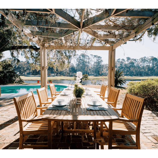 Teak Wood Dining Set - Family (Table) & Compass (6 Chairs) - Teak HQ™