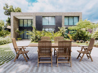Teak Wood Dining Table + 6 Chairs - Bahama (Table) & Katana (Chairs)