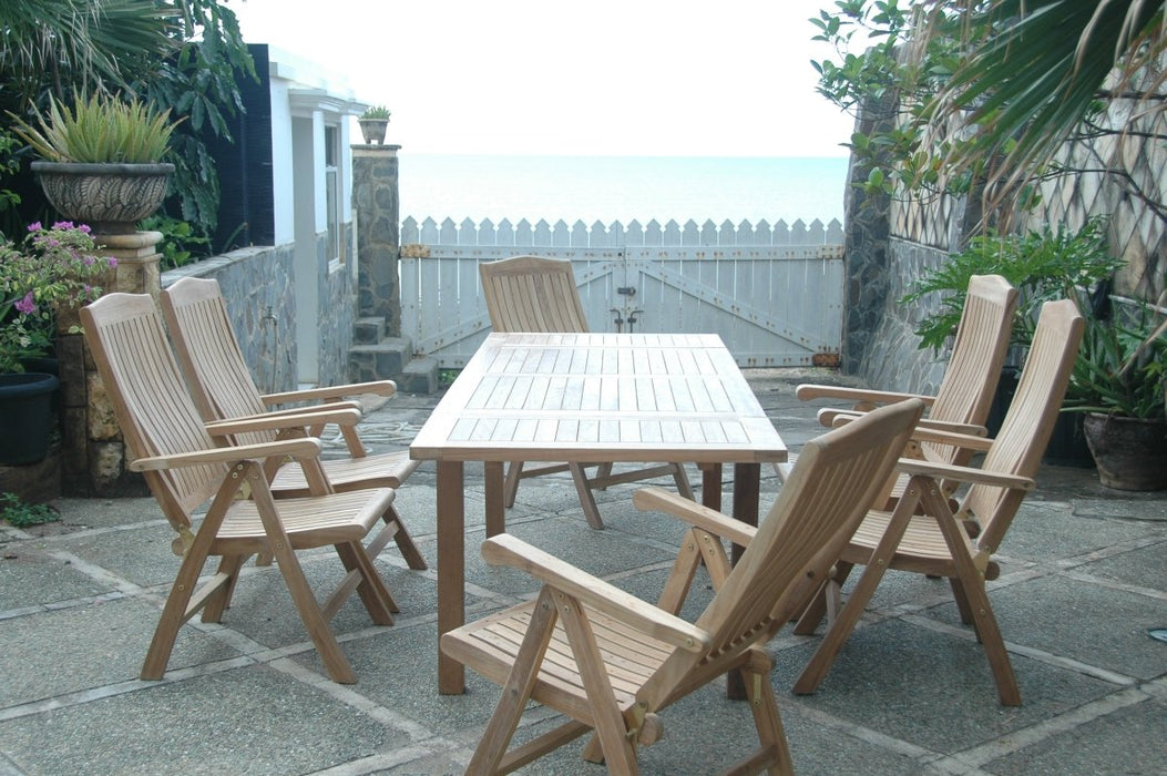 Teak Wood Dining Table + 6 Chairs - Bahama (Table) & Katana (Chairs) - Teak HQ™