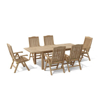 Teak Wood Dining Table + 6 Chairs - Bahama (Table) & Katana (Chairs)