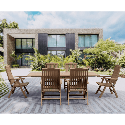 Teak Wood Dining Table + 6 Chairs - Bahama (Table) & Katana (Chairs) - Teak HQ™