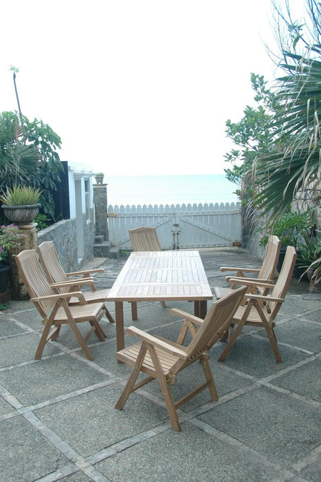 Teak Wood Dining Table + 6 Chairs - Bahama (Table) & Katana (Chairs) - Teak HQ™