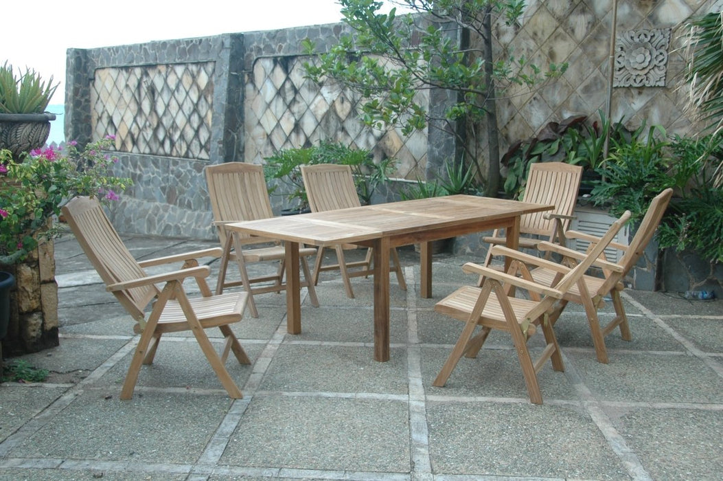 Teak Wood Dining Table + 6 Chairs - Bahama (Table) & Katana (Chairs) - Teak HQ™