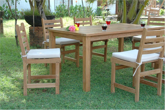 Teak Wood Dining Table and Chairs - Montage (Table) & Windham (6 Chairs) - Teak HQ™