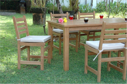 Teak Wood Dining Table and Chairs - Montage (Table) & Windham (6 Chairs) - Teak HQ™