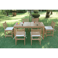 Teak Wood Dining Table and Chairs - Montage (Table) & Windham (6 Chairs)