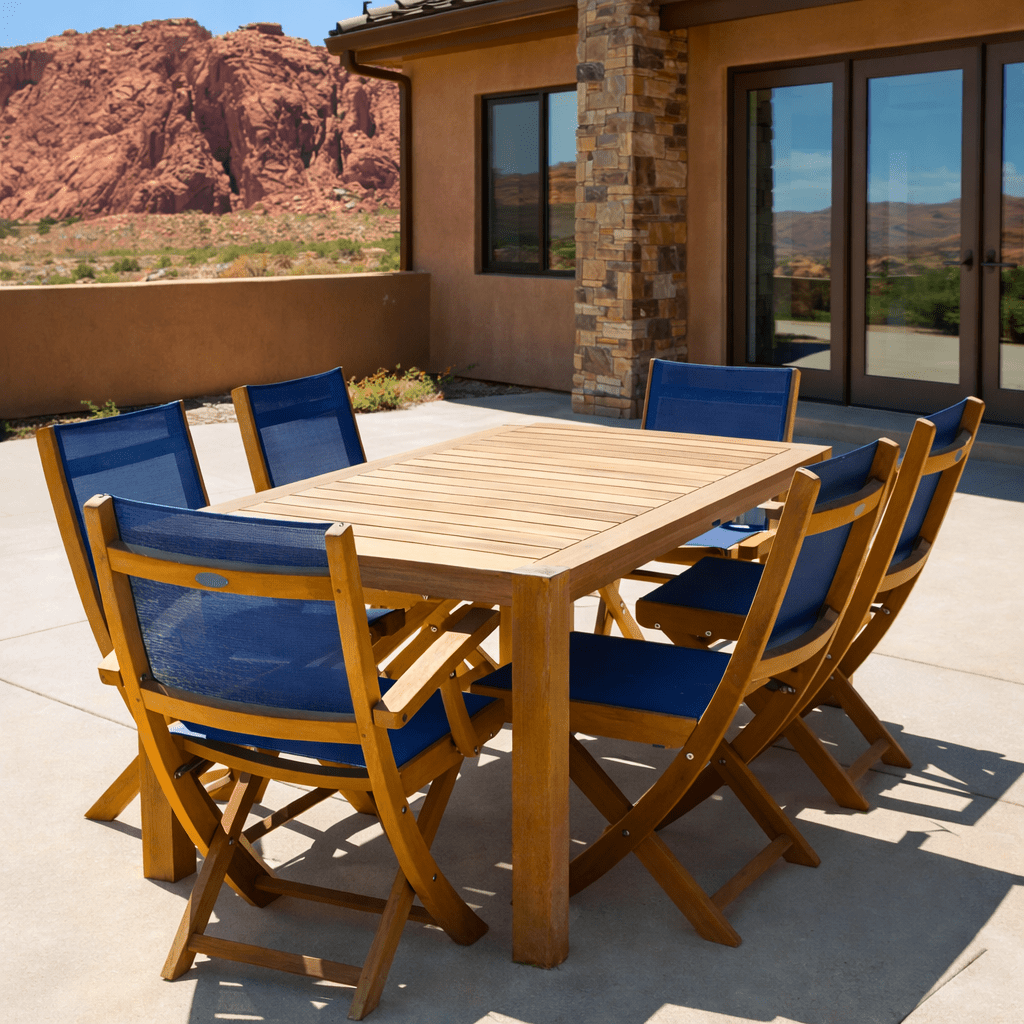 Teak Wood Dining Table With 6 Chairs - Comfort (Table) & Sailmate (Chairs) - Teak HQ™