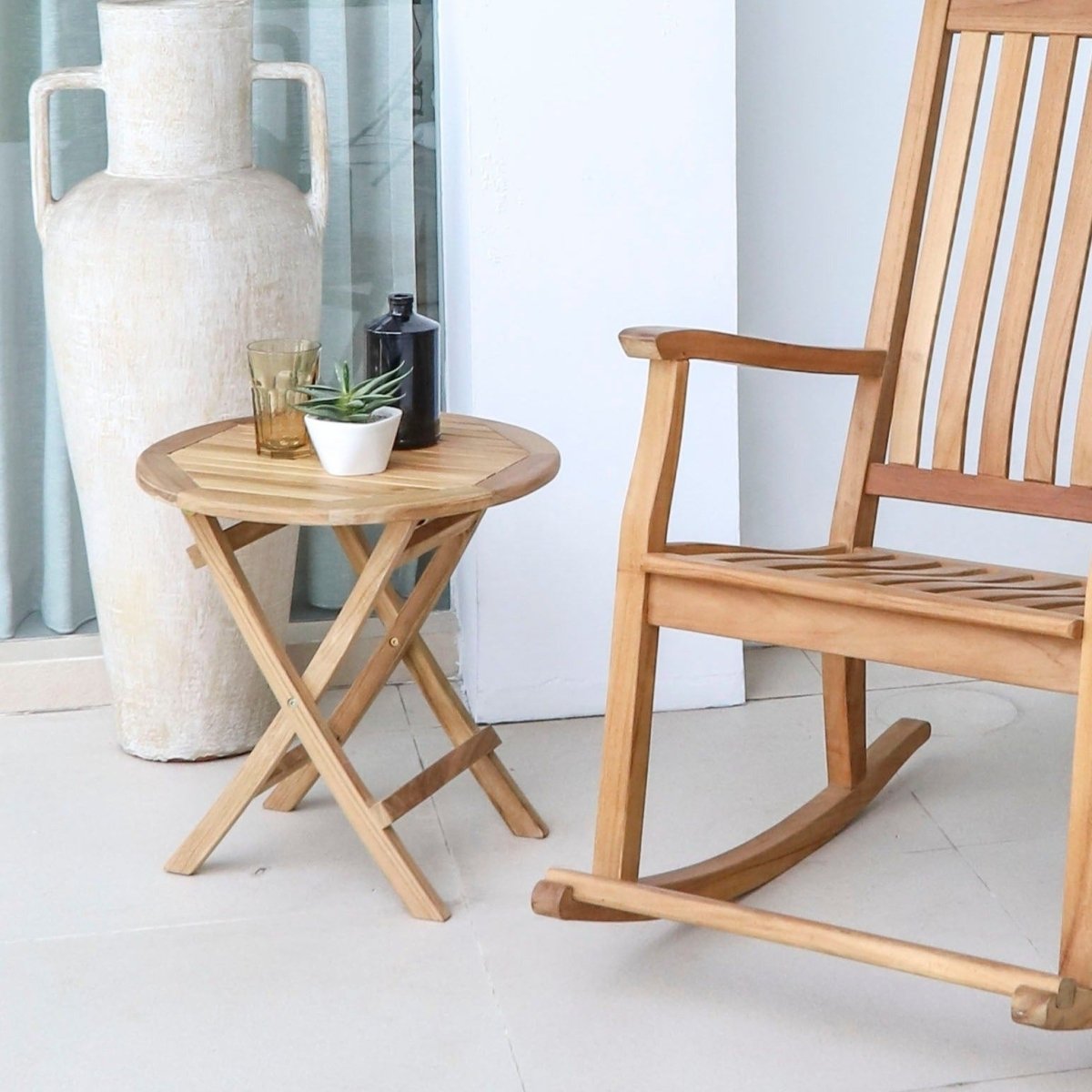 Teak Wood Folding Side Table (20