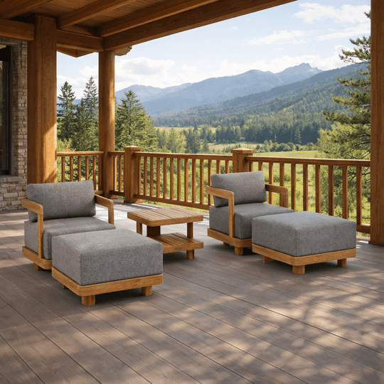 Teak Wood Garden Furniture - Granada 5 - Piece Set - Teak HQ™