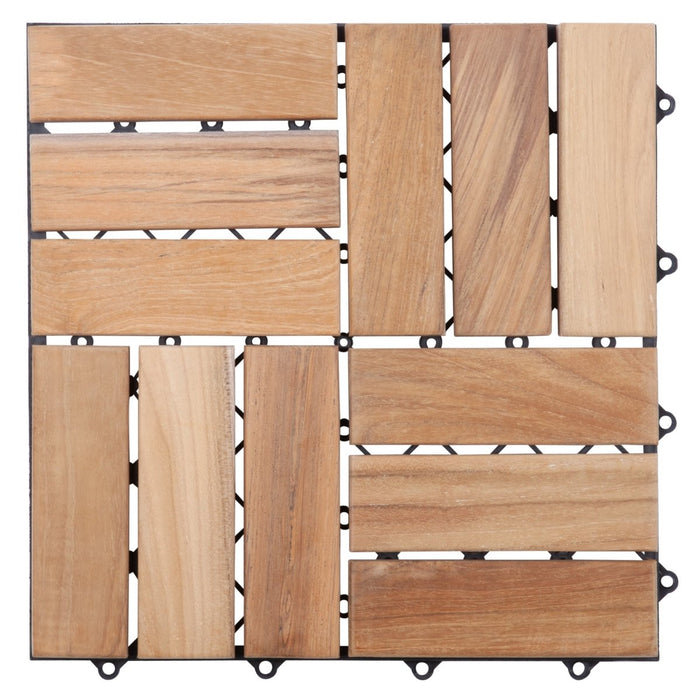 Teak Wood Interlocking Tiles (10 Sq Ft) - Terracea - Teak HQ™