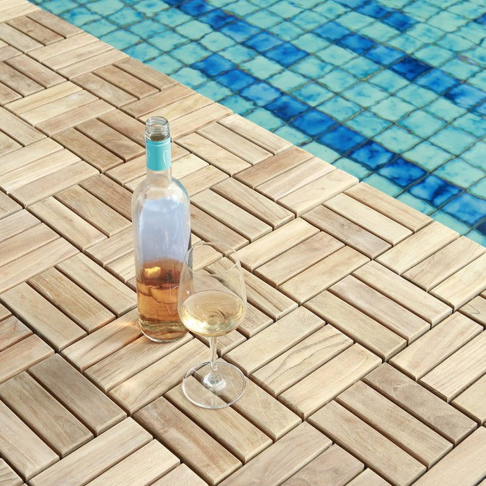 Teak Wood Interlocking Tiles (10 Sq Ft) - Terracea - Teak HQ™