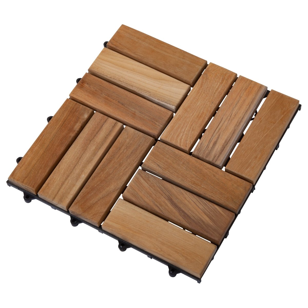 Interlocking Table Tiles Teak Wood Interlocking Tiles (10 Sq Ft) - Terracea