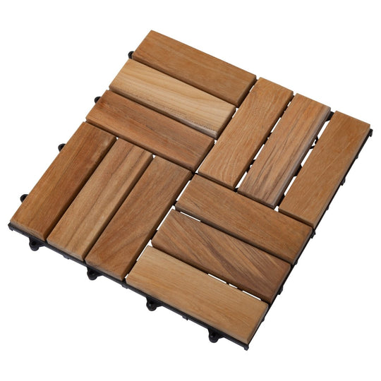 Teak Wood Interlocking Tiles (10 Sq Ft) - Terracea - Teak HQ™