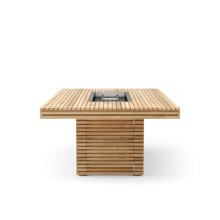Teak Wood LP Fire Pit Table (72" Long Rectangle) - Toledo - Teak HQ™