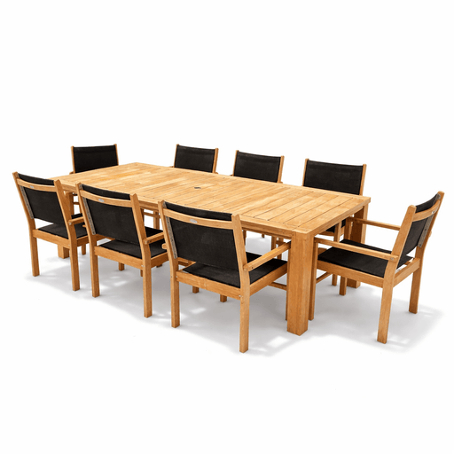 Teak Wood Outdoor Dining Set - Comfort (Table) & Captiva (8 Chairs) - Teak HQ™