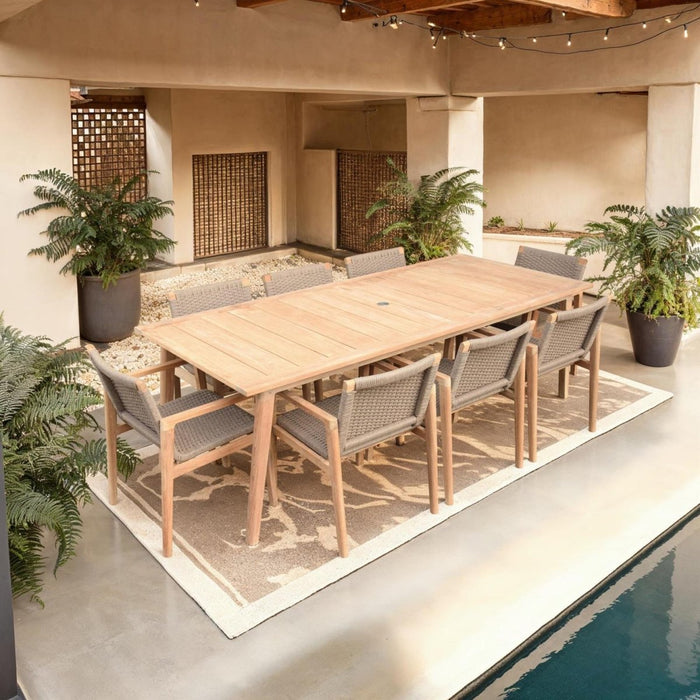 Teak Wood Outdoor Dining Table (90" Long Rectangle) - Admiral - Teak HQ™