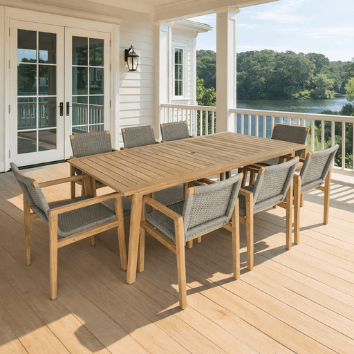 Teak Wood Outdoor Dining Table (90" Long Rectangle) - Admiral - Teak HQ™