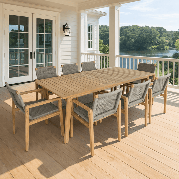 Teak Wood Outdoor Dining Table (90" Long Rectangle) - Admiral - Teak HQ™