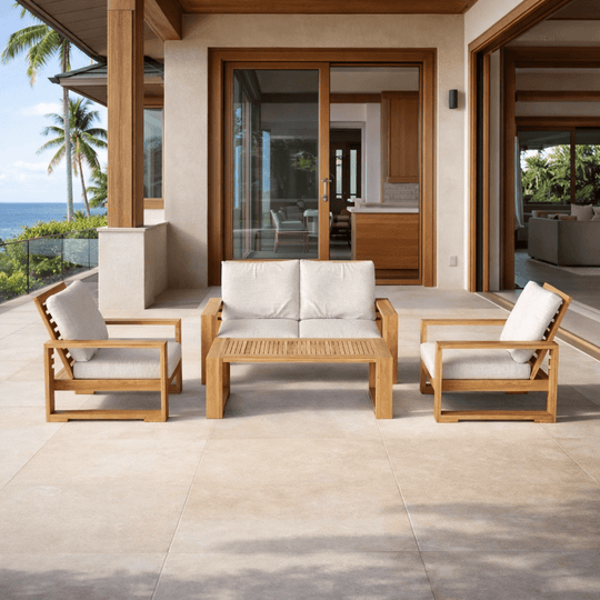 Teak Wood Outdoor Furniture Set - Capistrano 5 - Piece Set - Teak HQ™
