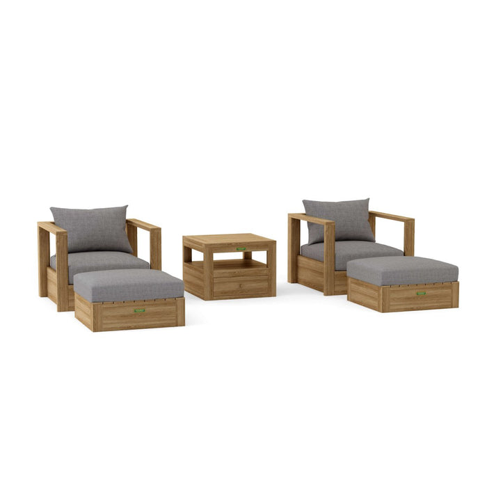 Teak Wood Outdoor Patio Furniture - Copacabana 5 - Piece Set - Teak HQ™