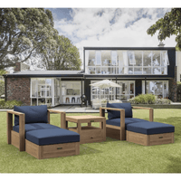 Teak Wood Outdoor Patio Furniture - Copacabana 5-Piece Set