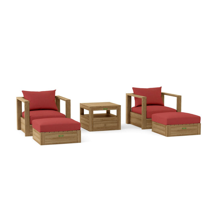 Teak Wood Outdoor Patio Furniture - Copacabana 5 - Piece Set - Teak HQ™