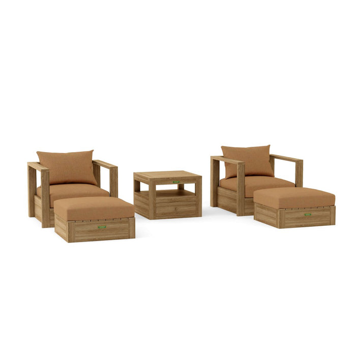 Teak Wood Outdoor Patio Furniture - Copacabana 5 - Piece Set - Teak HQ™