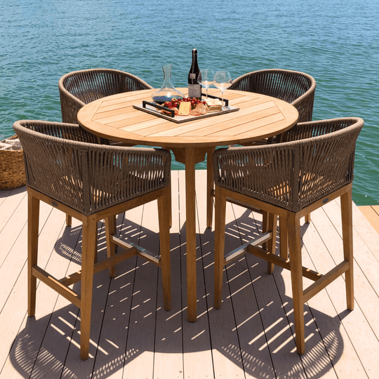 Teak Wood Outdoor Table and Chairs - Admiral (Table) & Malibu (4 Chairs) - Teak HQ™