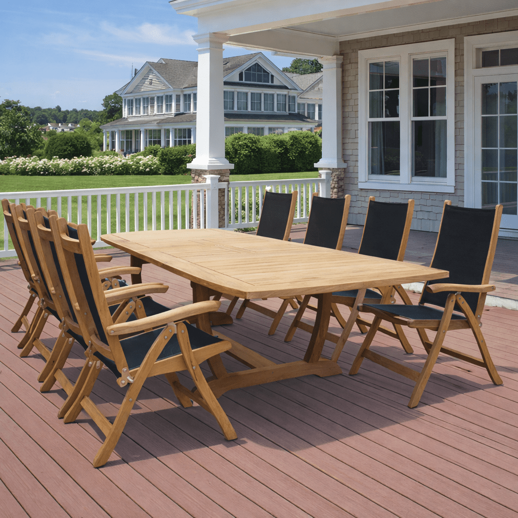 Teak Wood Patio Dining Set - Gala (Table) & Florida (8 Chairs) - Teak HQ™