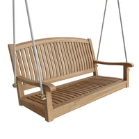 Teak Wood Porch Swing - Del-Amo (48" Curved Back)