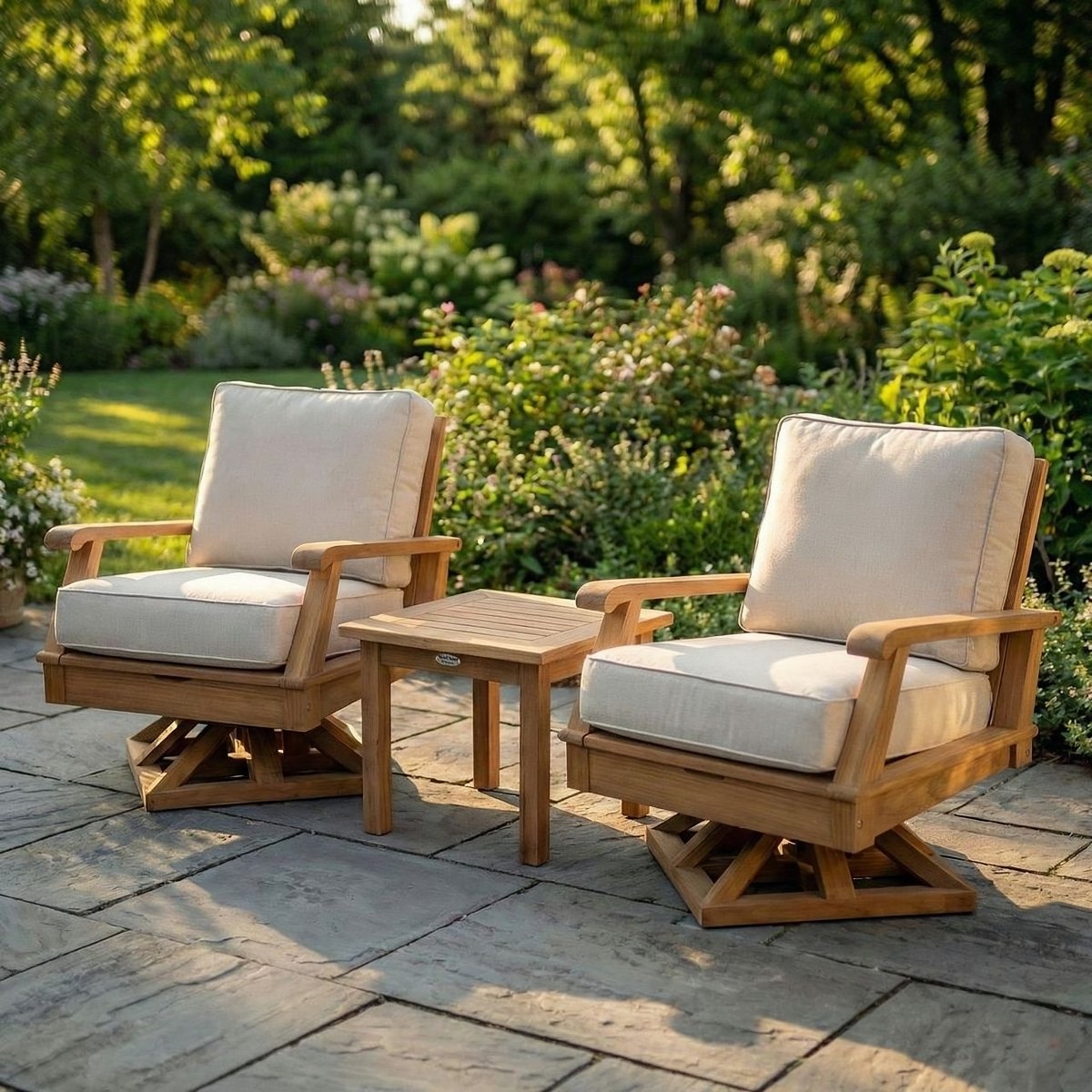 Teak Wood Revolving Chair - Miami - Teak HQ™