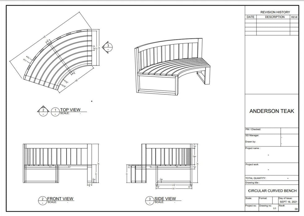 Teak Wood Sectional - Arena (Curved) - Teak HQ™