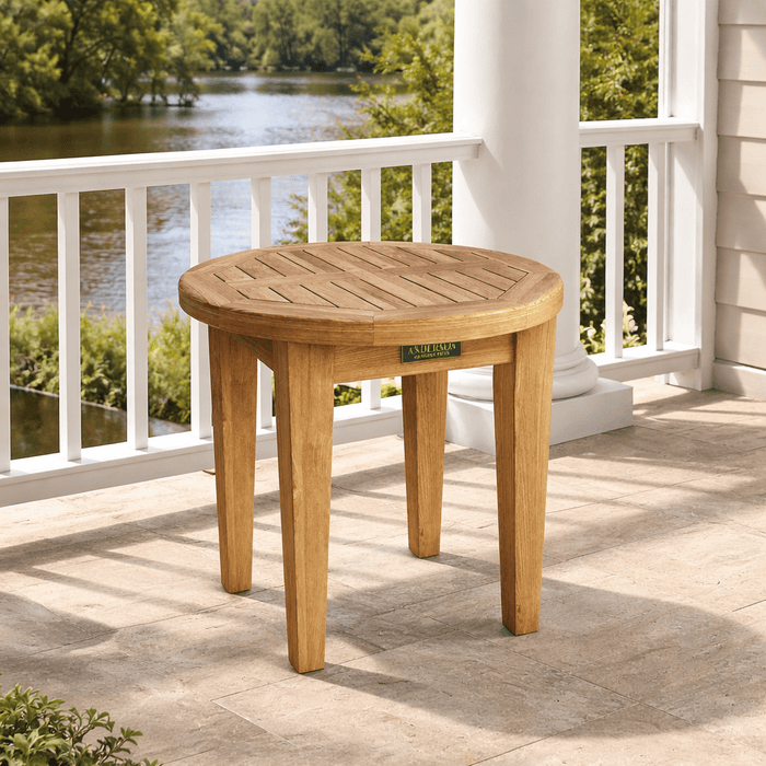 Teak Wood Side Table (20" Round) - Brianna - Teak HQ™