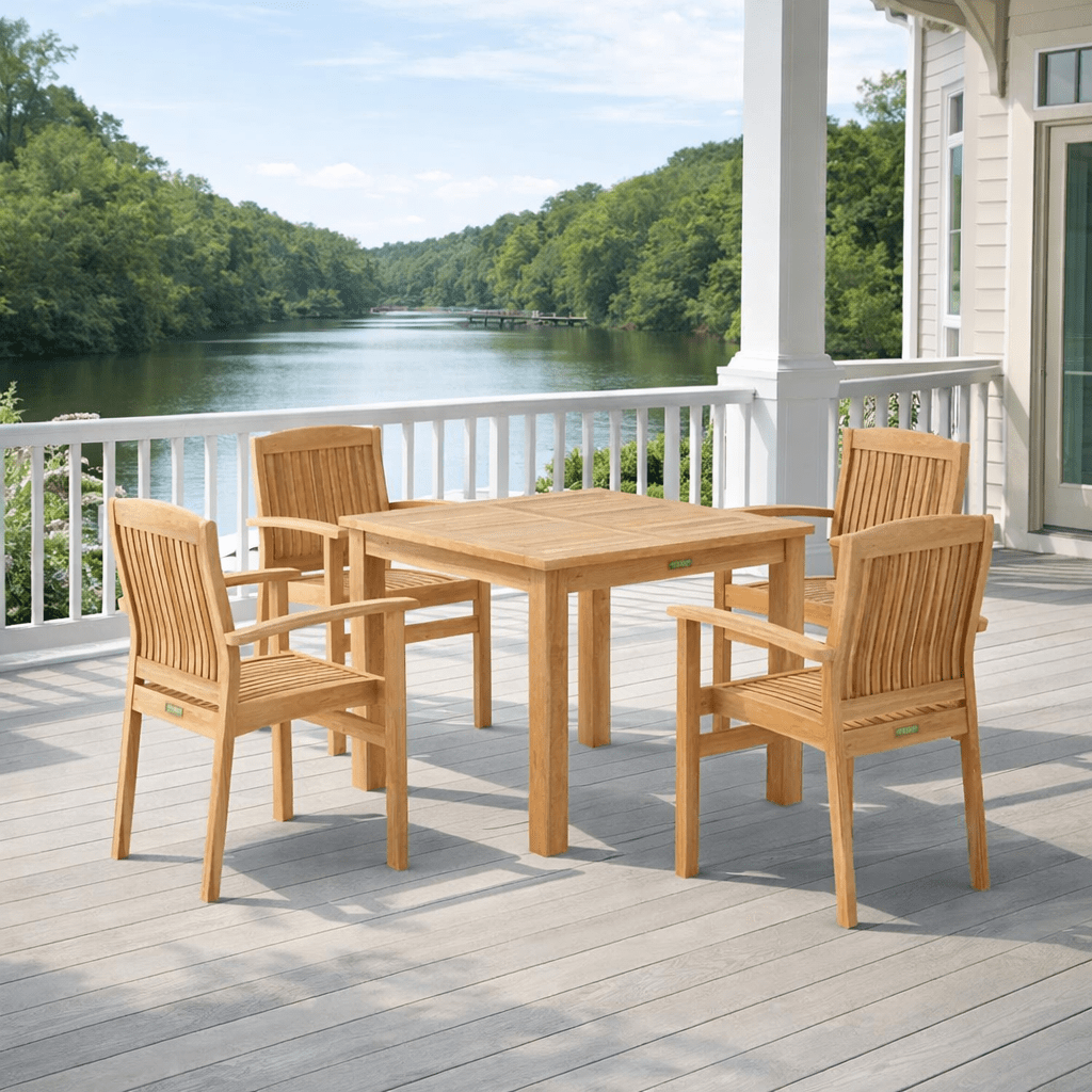 Teak Wood Table Set - Bahama (Table) & Sahara (4 Chairs) - Teak HQ™