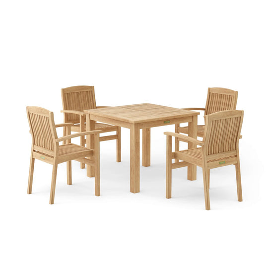 Teak Wood Table Set - Bahama (Table) & Sahara (4 Chairs) - Teak HQ™