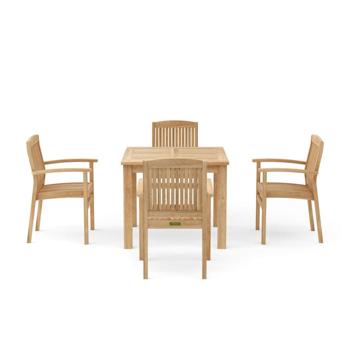 Teak Wood Table Set - Bahama (Table) & Sahara (4 Chairs) - Teak HQ™