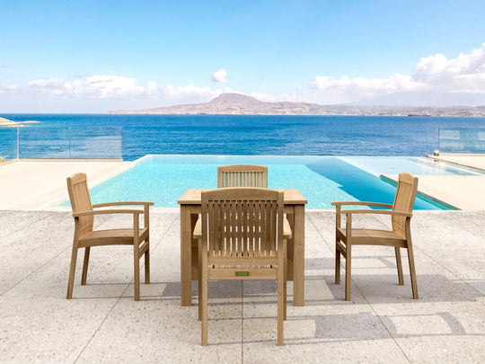 Teak Wood Table Set - Bahama (Table) & Sahara (4 Chairs) - Teak HQ™