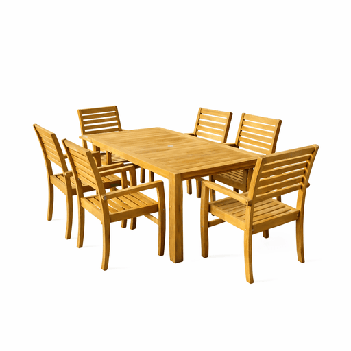 Teakwood Table and Chairs - Comfort (Table) & Avant (6 Chairs) - Teak HQ™