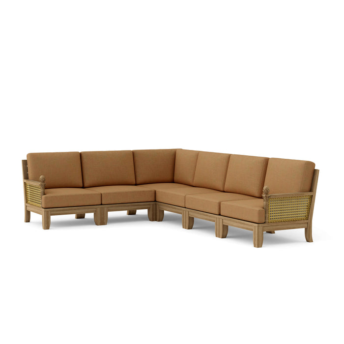 Quality Teak Patio Furniture - Luxe 6-Piece Sectional Set