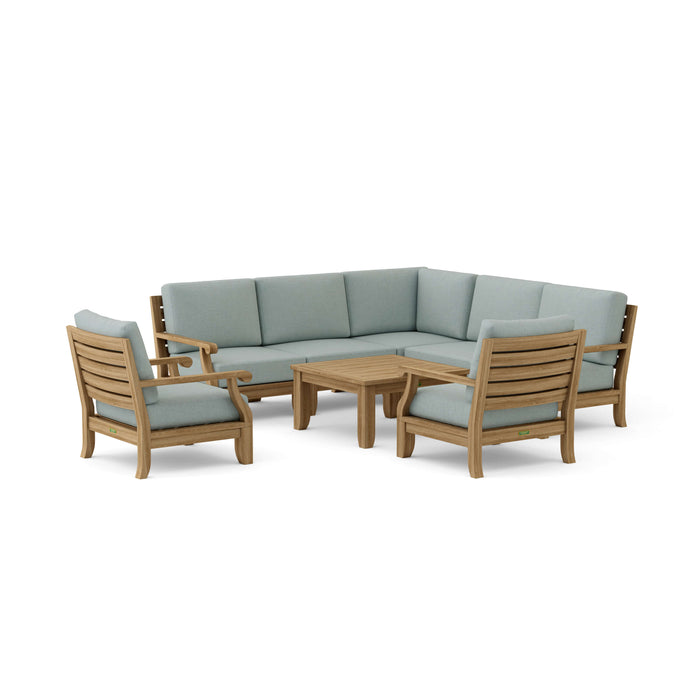 Teak Outdoor Corner Lounge Set - Riviera 8-Piece Modular Set