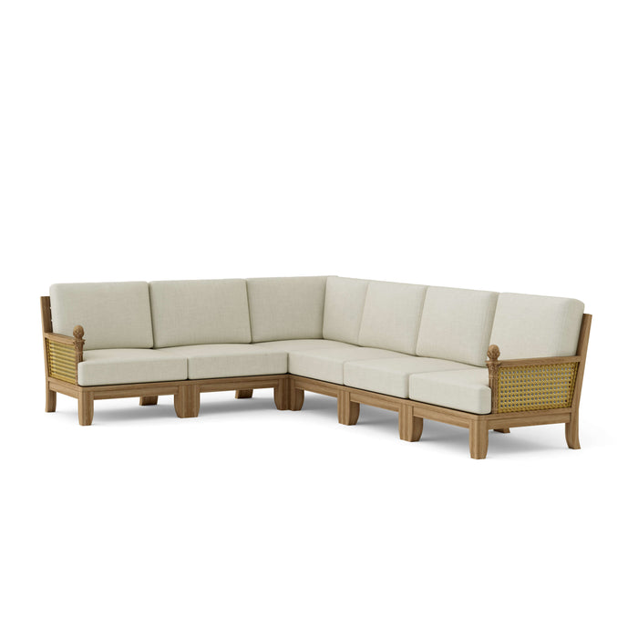 Quality Teak Patio Furniture - Luxe 6-Piece Sectional Set