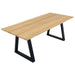 Wide - Slat Teak Dining Table With Metal Base (79" Long Rectangle) - Solara - Teak HQ™