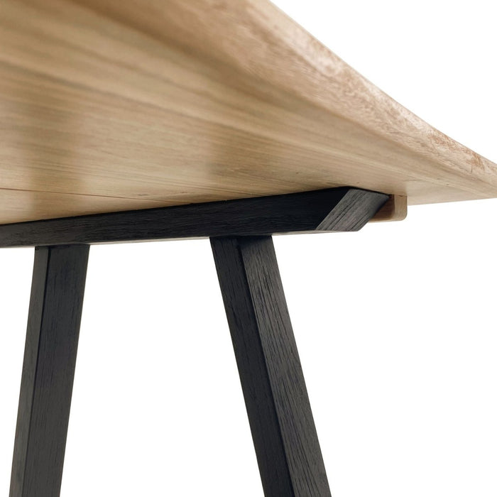 Wide - Slat Teak Dining Table With Metal Base (79" Long Rectangle) - Solara - Teak HQ™