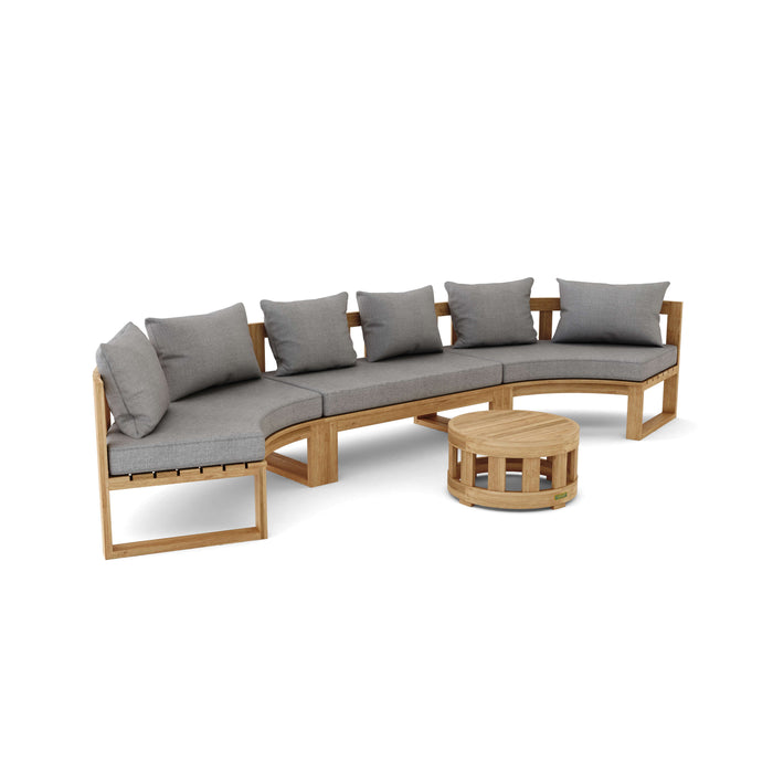 Teak Exterior Furniture - Arena 4-Piece Sectional Set