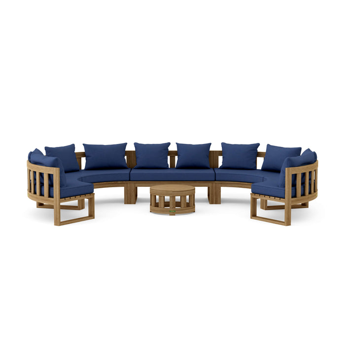 Teak Outdoor Conversation Set - Arena 6-Piece Sectional Set