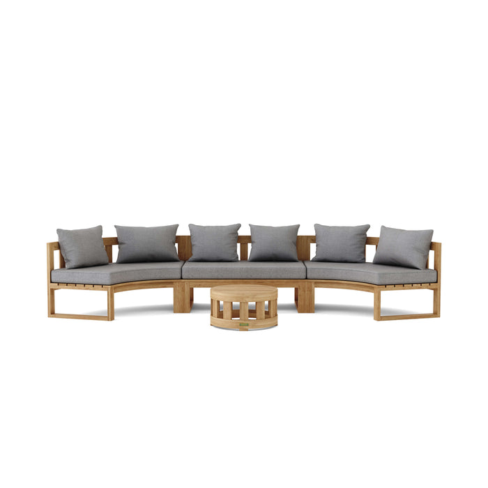 Teak Exterior Furniture - Arena 4-Piece Sectional Set