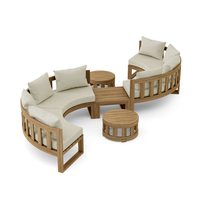 Premium Teak Furniture - Arena 7-Piece Sectional Set