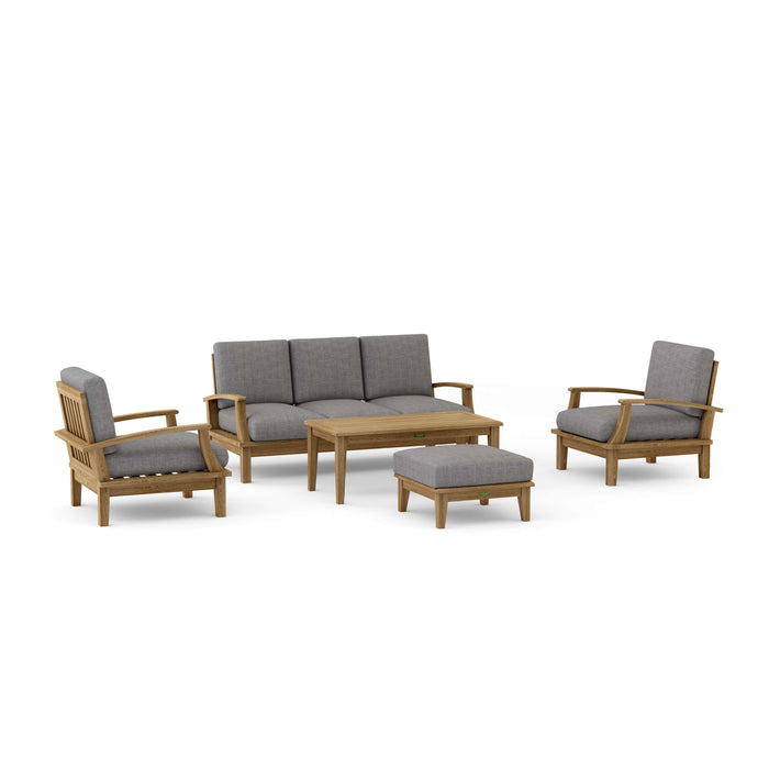 Teak Outdoor Patio Furniture Set - Brianna 5-Piece Set