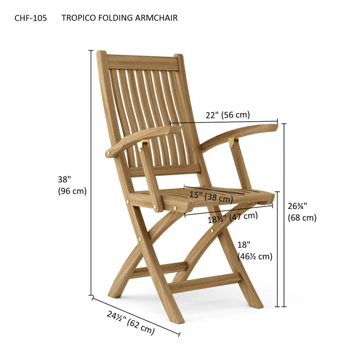 Teak Folding Garden Chairs (Set of 2) - Tropico