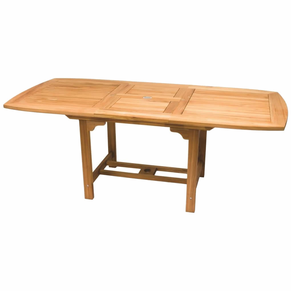 Royal Teak Family 96"-120" Rectangular Expansion Table with 8 Captiva Chairs